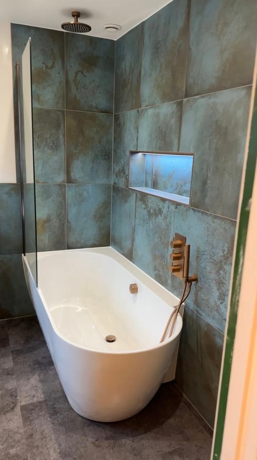 Modern walk-in shower room in Cholsey